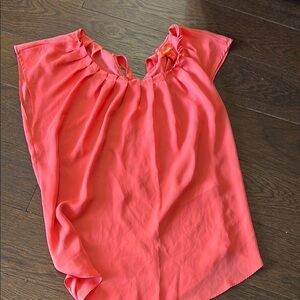 Joe Fresh Pink Cap Sleeve Ruffled Blouse